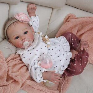 18 Inch Cute Soft Vinyl Realistic-Newborn Baby Doll for 3+ Year Old Kids